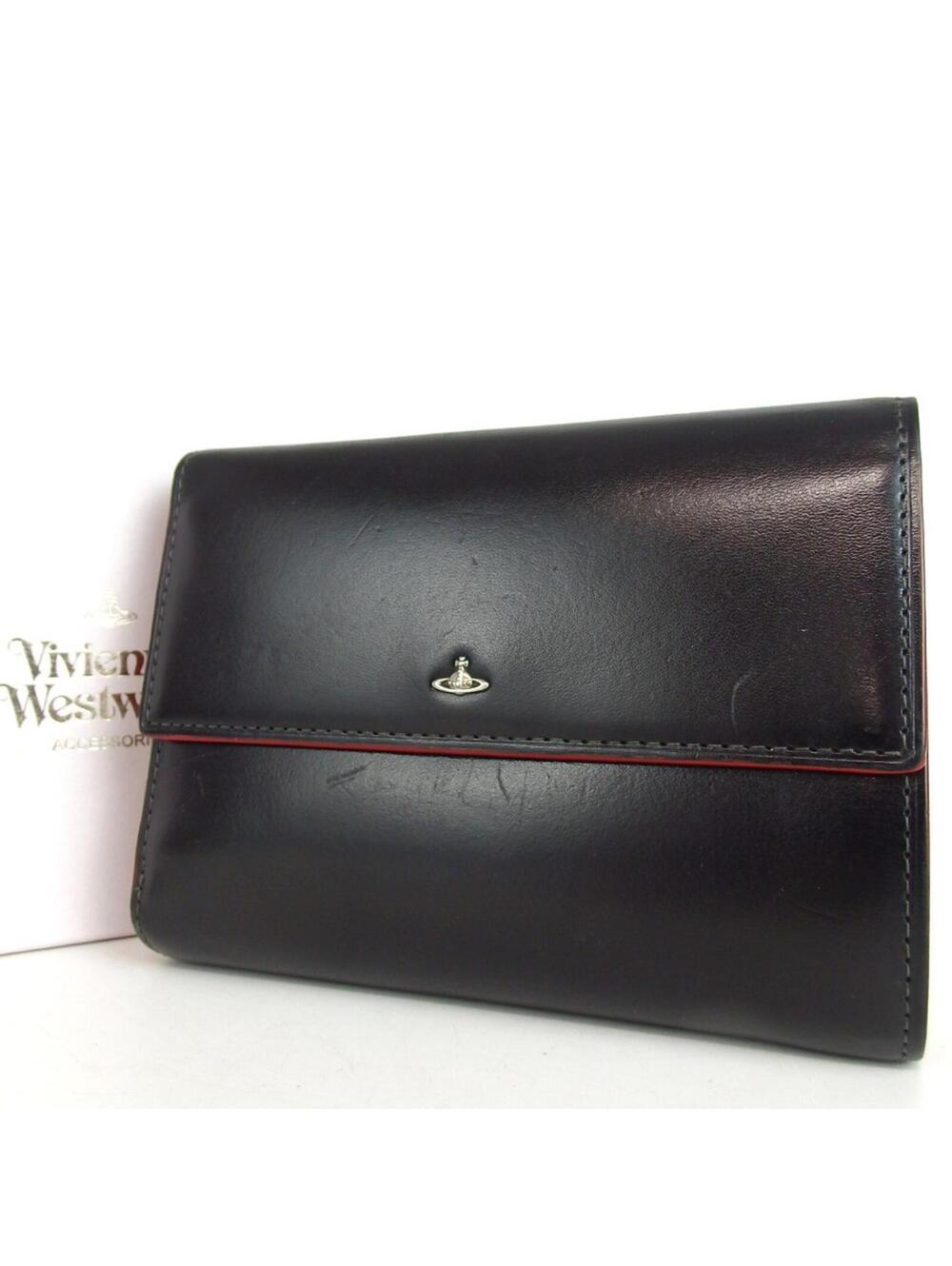 Authentic Vivienne Westwood Bi-fold Wallet leather[Used]